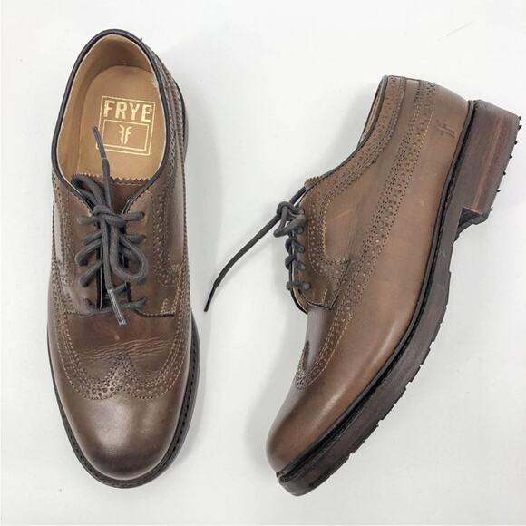 Frye Men's James Longwing Wingtip Derby Oxford Shoe Whiskey NEW Size 7.5 - Picture 7 of 7
